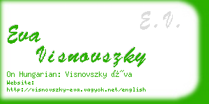 eva visnovszky business card